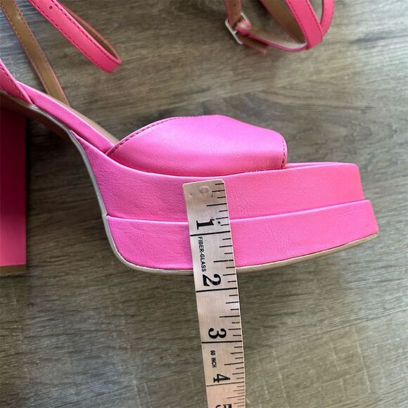 Wild Fable Platform Slingback Sandals Pink Size 10 High Block Heel Party Shoes - Picture 9 of 10